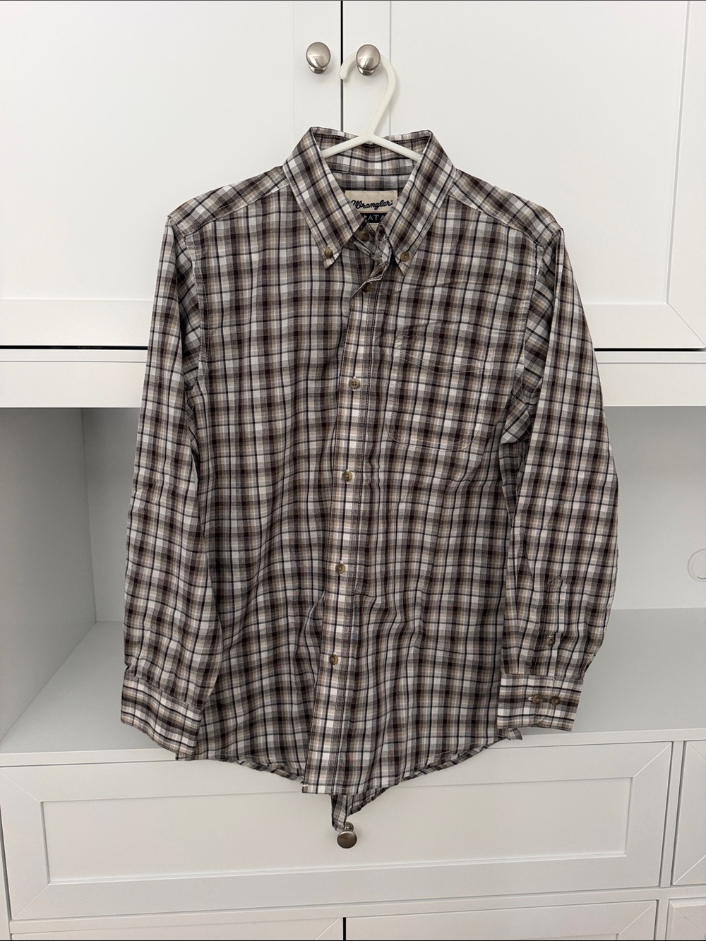 Never WORN Wrangler Boys Plaid Button-Down Shirt